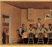 Grant Wood The Thresher-s supper oil painting